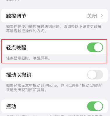 阜沙镇苹果售后服务分享iPhone轻点唤醒功能屏幕无反应 